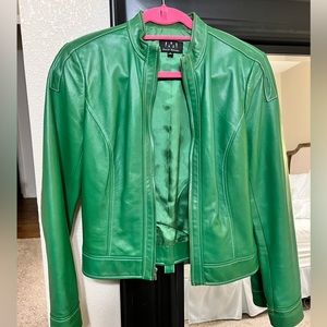 Green Genuine Leather Jacket size Medium